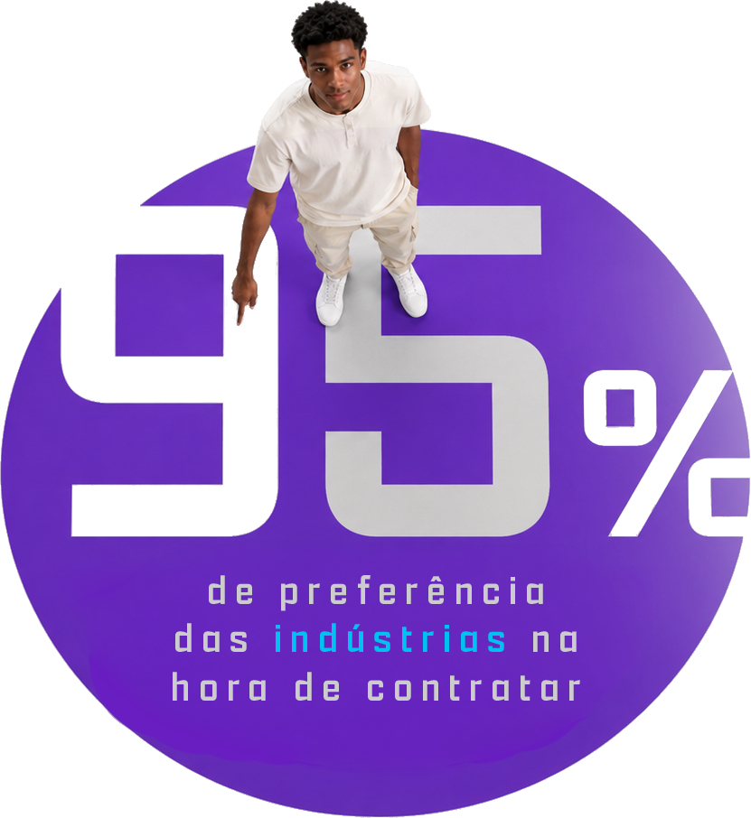 Estudante no centro do alvo da Feira de Profissões